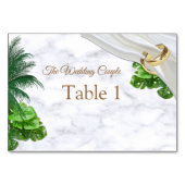 Romantic Tropical Wedding Table cards Kaart (Voorkant)