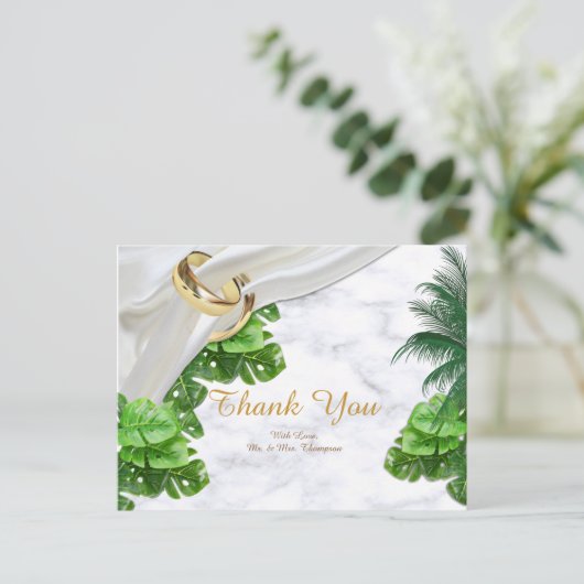 Romantic Tropisch Dank u Briefkaart (Staand voorkant)