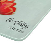 Romantic Tulips Custom Family Name Charcuterie Snijplank (Hoek)