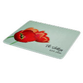 Romantic Tulips Custom Family Name Charcuterie Snijplank (Hoek)