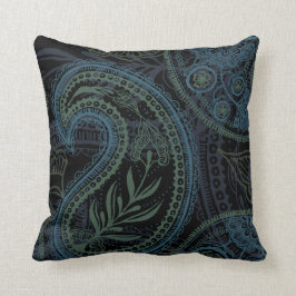 Romantic Turquoise, Blue & Green Paisley Kussen