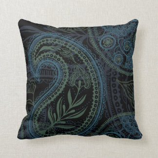 Romantic Turquoise, Blue & Green Paisley Kussen