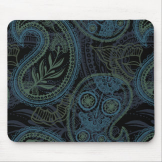 Romantic Turquoise, Blue & Green Paisley Muismat