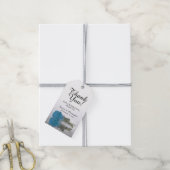 Romantic Turquoise Blue Roos Weddenschap Cadeaulabel (Met Touw)