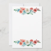 Romantic Turquoise | perzikhuwelijk Kaart (Achterkant)