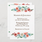 Romantic Turquoise | perzikhuwelijk Kaart (Voorkant / Achterkant)