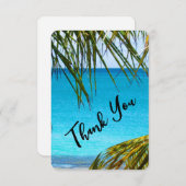 Romantic Turquoise Tropical Beach Wedding Bedankt (Voorkant / Achterkant)