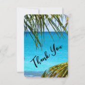 Romantic Turquoise Tropical Beach Wedding Bedankt (Voorkant)
