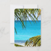 Romantic Turquoise Tropical Beach Wedding RSVP Kaartje (Achterkant)
