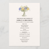 Romantic Tuscan Garden Urn Floral Wedding Programmakaart (Voorkant)