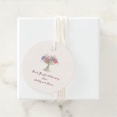 Romantic Tuscan Garden Urn with Flowers Wedding Bedankjes Labels (In situ)