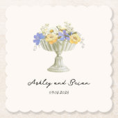 Romantic Tuscan Garden Urn with Flowers Wedding Kartonnen Onderzetters (Voorkant)