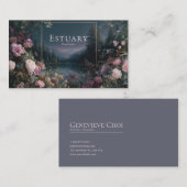 Romantic Twilight Floral and Starry Mountain Lake  Visitekaartje (Voorkant / Achterkant)