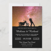 Romantic Twilight Galaxy Couple Wedding Invitation Kaart (Voorkant)