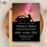 Romantic Twilight Galaxy Couple Wedding Invitation Kaart<br><div class="desc">Nodig uw gasten uit met deze elegante trouwuitnodiging met een romantisch paar silhouette tegen een prachtige sterrenachtergrond. Voeg eenvoudig uw gebeurtenisdetails op deze makkelijk te gebruiken sjabloon toe om het één-van-een-soort uitnodiging te maken.</div>