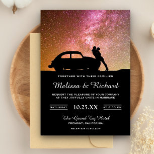 Romantic Twilight Galaxy Couple Wedding Invitation Kaart