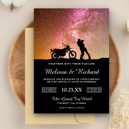 Romantic Twilight Galaxy Couple Wedding Invitation Kaart
