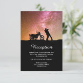 Romantic Twilight Galaxy Couple Wedding Reception Informatiekaartje (Staand voorkant)
