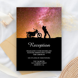 Romantic Twilight Galaxy Couple Wedding Reception Informatiekaartje