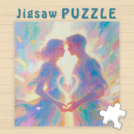 Romantic Twin Soul Love Man and Woman with Heart - Legpuzzel