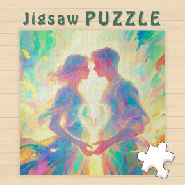 Romantic Twin Soul Love Man and Woman with Heart - Legpuzzel