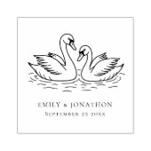 Romantic Two Swans In Love Wedding Rubberstempel (Afrduk)