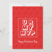 Romantic U R MY MVP-Valentijnsdag Feestdagenkaart (Voorkant)
