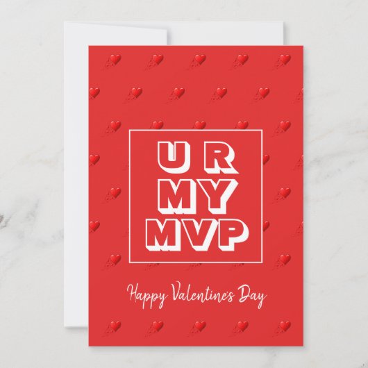 Romantic U R MY MVP-Valentijnsdag Feestdagenkaart (Voorkant)
