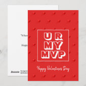 Romantic U R MY MVP-Valentijnsdag Feestdagenkaart (Voorkant / Achterkant)
