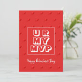 Romantic U R MY MVP-Valentijnsdag Feestdagenkaart (Staand voorkant)