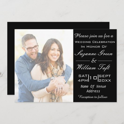 Romantic Uitnodiging tot weduwschap (Voorkant / Achterkant)