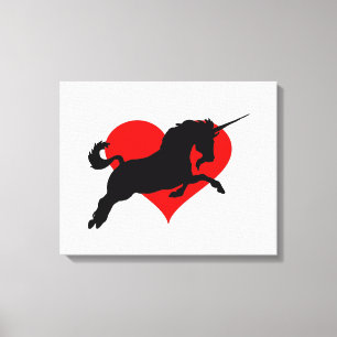 Romantic Unicorn Canvas Afdruk