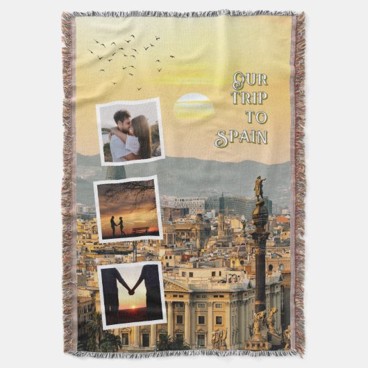 Romantic Vacation Photo Collage Design Deken (Voorkant Verticaal)