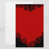 Romantic Valentijn Love Heart Red Briefpapier (Voorkant / Achterkant)
