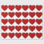 Romantic Valentijn Love Heart Red Cadeaupapier (Vlak)