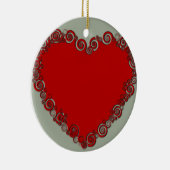 Romantic Valentijn Love Heart Red Keramisch Ornament (Rechts)