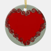 Romantic Valentijn Love Heart Red Keramisch Ornament (Voorkant)