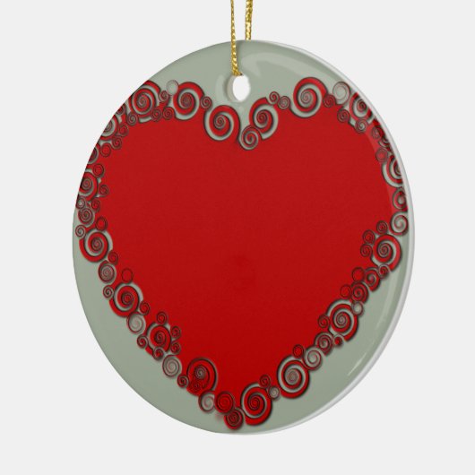 Romantic Valentijn Love Heart Red Keramisch Ornament (Links)