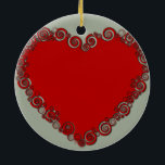 Romantic Valentijn Love Heart Red Keramisch Ornament<br><div class="desc">Romantic Valentijn Love Heart Red</div>