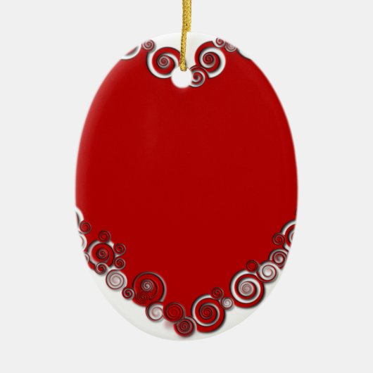 Romantic Valentijn Love Heart Red Keramisch Ornament (Voorkant)