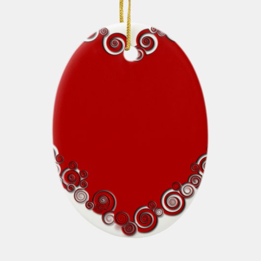 Romantic Valentijn Love Heart Red Keramisch Ornament (Achterkant)