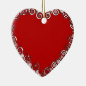 Romantic Valentijn Love Heart Red Keramisch Ornament (Rechts)