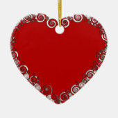 Romantic Valentijn Love Heart Red Keramisch Ornament (Voorkant)