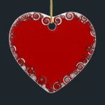 Romantic Valentijn Love Heart Red Keramisch Ornament<br><div class="desc">Romantic Valentijn Love Heart Red</div>