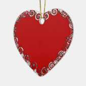 Romantic Valentijn Love Heart Red Keramisch Ornament (Links)