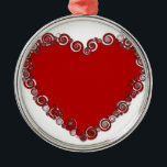 Romantic Valentijn Love Heart Red Metalen Ornament<br><div class="desc">Romantic Valentijn Love Heart Red</div>