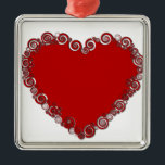 Romantic Valentijn Love Heart Red Metalen Ornament<br><div class="desc">Romantic Valentijn Love Heart Red</div>