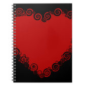 Romantic Valentijn Love Heart Red Notitieboek (Voorkant)