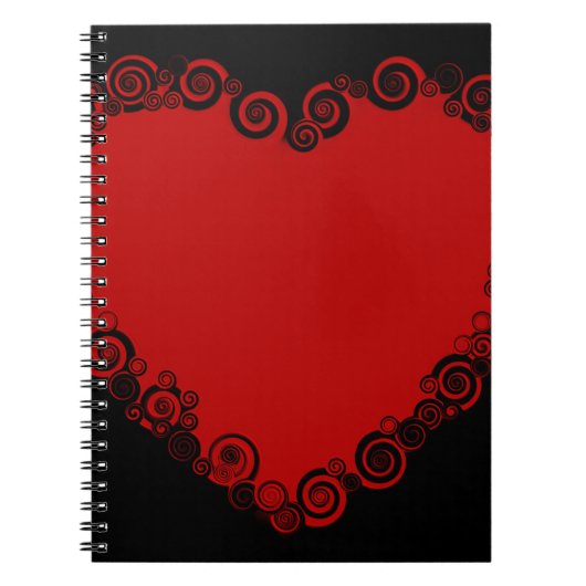 Romantic Valentijn Love Heart Red Notitieboek (Voorkant)
