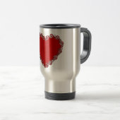 Romantic Valentijn Love Heart Red Reisbeker (Voorkant rechts)